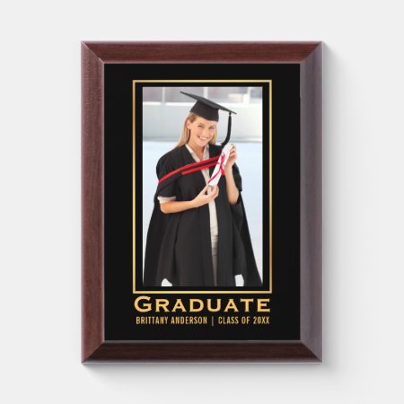 Modern Gold Graduation Photo Award Plaque