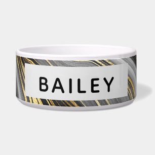 Modern Gold & Gray Agate Geode Bowl