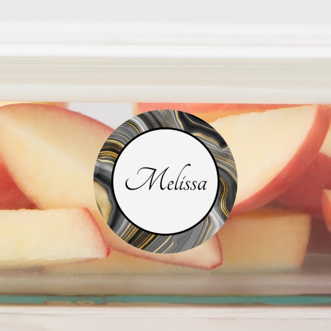 Modern Gold & Gray Agate Geode Labels (Affixed)