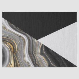 Modern Gold & Gray Agate Geode Tissue Paper
