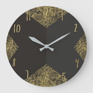Modern Gold & Gray Chic Large Clock