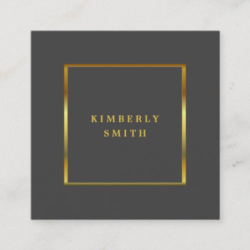 Modern gold gray minimalist professional square business card