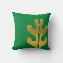 Modern Gold Green Abstract Leaf Pattern