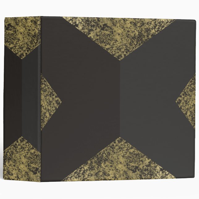 Modern Gold & Grey Chic 3 Ring Binder (Front/Spine)