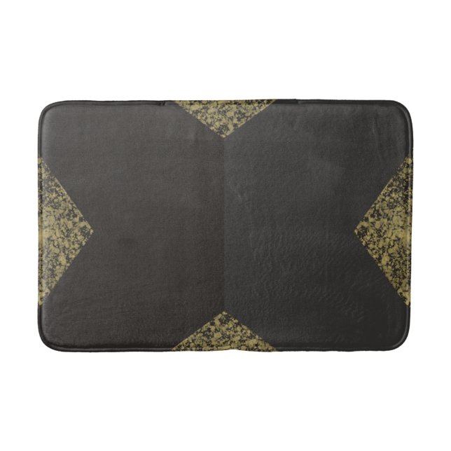 Modern Gold & Grey Chic Bath Mat (Front)