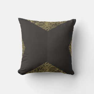 Modern Gold & Grey Chic Throw Pillow
