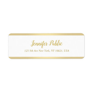 Modern Gold Hand Script Simple Elegant Template Label