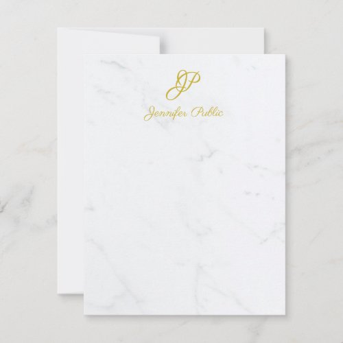 Modern Gold Hand Script Stationery Marble Template