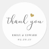 Thank You Wedding Reception Stickers, With Love Custom Wedding Favor L –  Sticker Art Designs