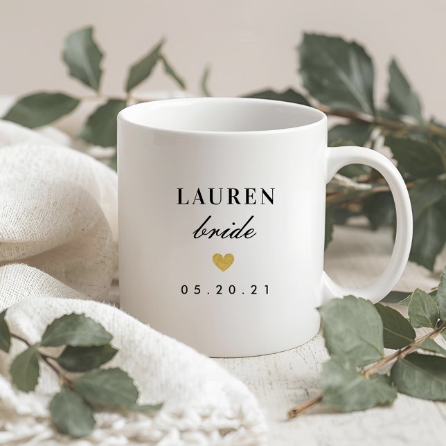 Modern Gold Heart Bride To Be Coffee Mug (Creator Uploaded)