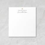 Modern Gold Heart Calligraphy Name Notepad<br><div class="desc">Custom-designed notepad featuring modern and simple gold heart design with your personalized calligraphy name.</div>