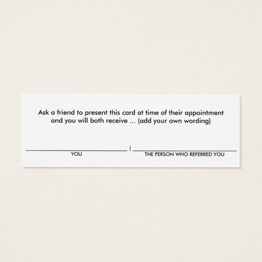 Modern Gold Heart Customer Referral Card (Back)