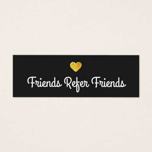Modern Gold Heart Customer Referral Card (Front)