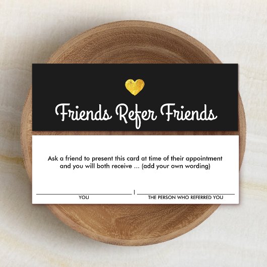 Modern Gold Heart Customer Referral Card