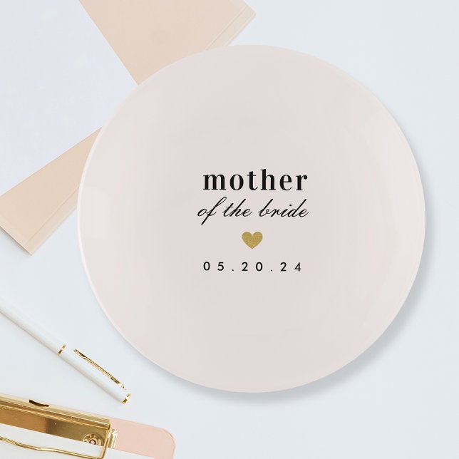 Modern Gold Heart Mother of the Bride Gift Trinket Tray (Creator Uploaded)
