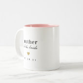 Modern Gold Heart Mother of the Bride Wedding Gift Two-Tone Coffee Mug (Front Left)