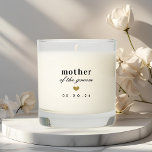Modern Gold Heart Mother of the Groom Gift Scented Candle<br><div class="desc">Custom-designed scented candle gift for mother of the groom featuring classic modern typography with gold heart design.</div>