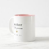 Modern Gold Heart Mother of the Groom Wedding Gift Two-Tone Coffee Mug (Front Left)