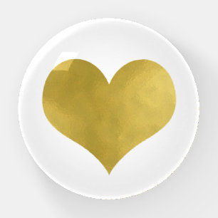 Modern Gold Heart  Paperweight
