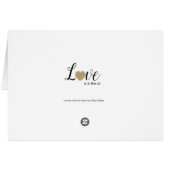 Modern Gold Heart Thank You Card (Back Horizontal)