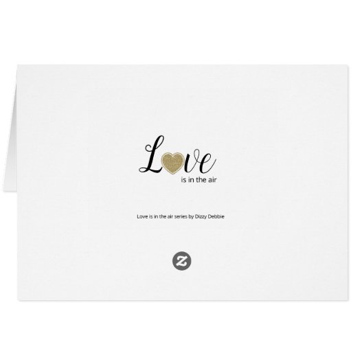 Modern Gold Heart Thank You Card (Back Horizontal)