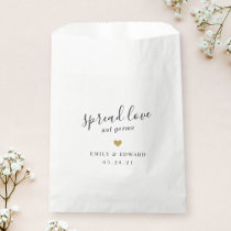 Modern Gold Heart Wedding Bridal Shower Face Mask Favor Bag