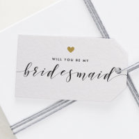 Modern Gold Hearts Will You Be My Bridesmaid