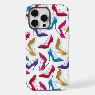 Modern Gold High Heel Shoes Watercolor iPhone 15 Pro Max Case