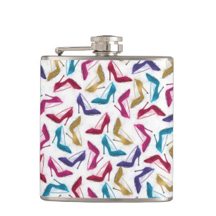 Modern Gold High Heels Watercolor Flask