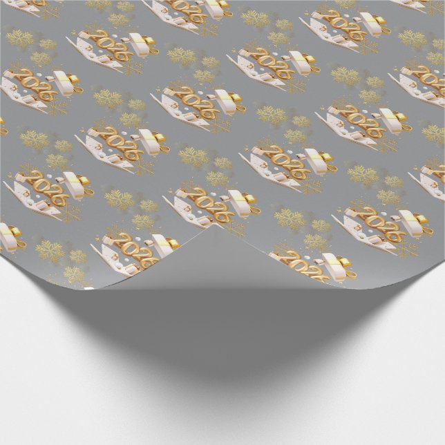 Modern Gold Holiday Gift Wrap (Corner)