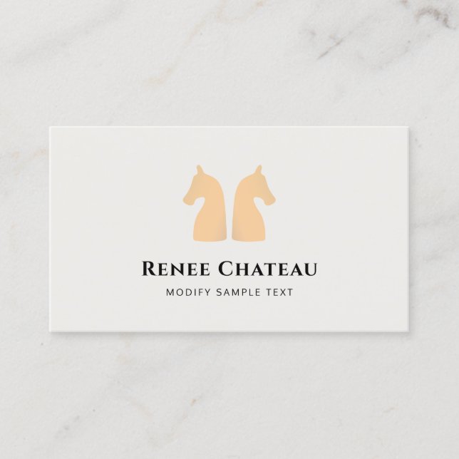 Modern Gold Horse Logo Business Card (Front)