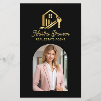 Modern Gold House Key Real Estate Agent Flyer