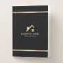 Modern Gold House Logo Real Estate Realtor Pocket Folder