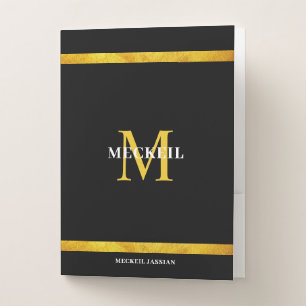 Modern Gold House Logo Real Estate Realtor Pocket Pocket Folder