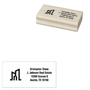 Modern Gold House Real Estate Olive Green Realtor Rubber Stamp