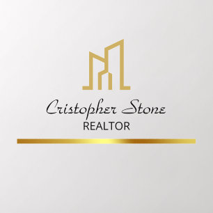 Modern Gold House Real Estate Olive Green Realtor Wall Decal