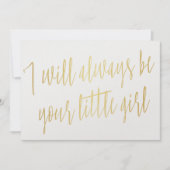 Modern Gold "I will always be your little girl" Invitation | Zazzle