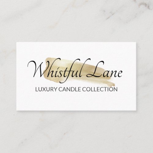 Modern Gold Ink Logo Candle And Soap Business Card