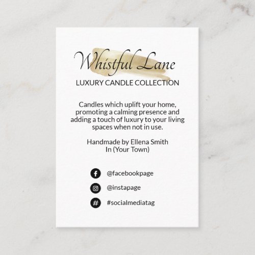 Modern Gold Ink White Product Range Business Card