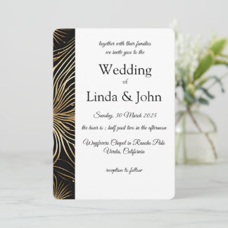 Modern Gold Inserts Wedding Invitation
