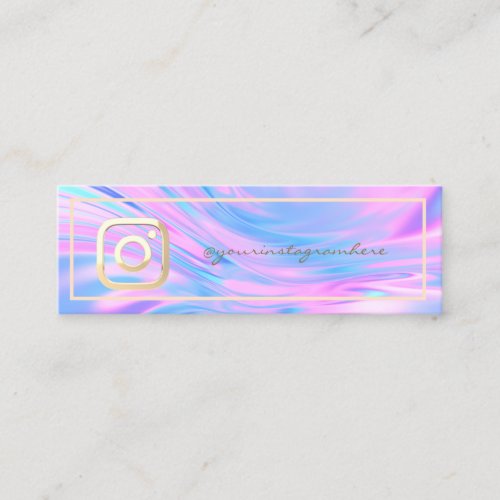 Modern Gold Instagram Holographic  Mini Business Card