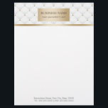 Modern Gold Label Luxury Quilted Business Letterhead<br><div class="desc">Modern Gold Label Luxury Quilted Business Letterhead.</div>
