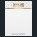 Modern Gold Label Luxury Quilted Business Letterhead<br><div class="desc">Modern Gold Label Luxury Quilted Business Letterhead.</div>
