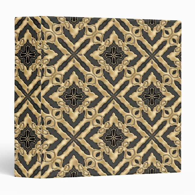 Modern Gold Lace 3 Ring Binder (Front/Spine)