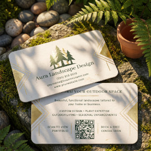 Modern Gold Landscaper Foil Business Cards