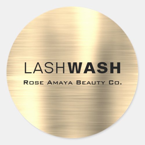 Modern Gold Lash Wash Cleanser Beauty Product Classic Round Sticker