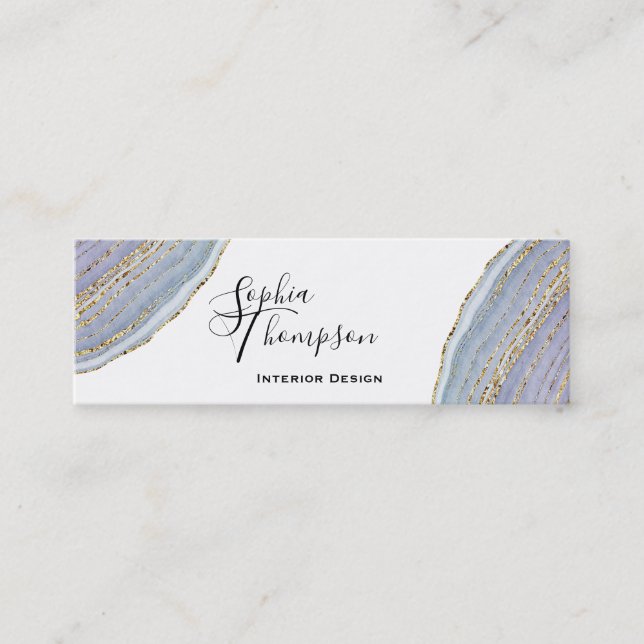 Modern Gold Lavender Geode Agate - Business Card (Front)