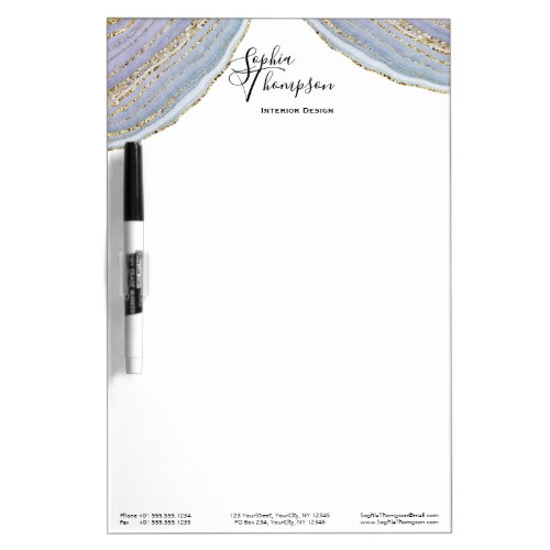 Modern Gold Lavender Geode Agate _ Dry Erase Board