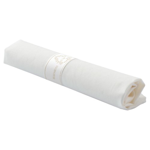 Modern Gold Leafy Crest Monogram Wedding Napkin Bands