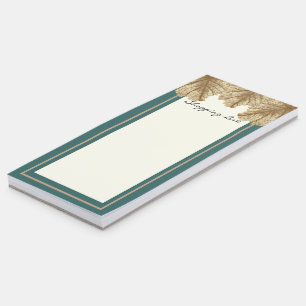 Modern Gold Leaves Shopping List Magnetic Notepad